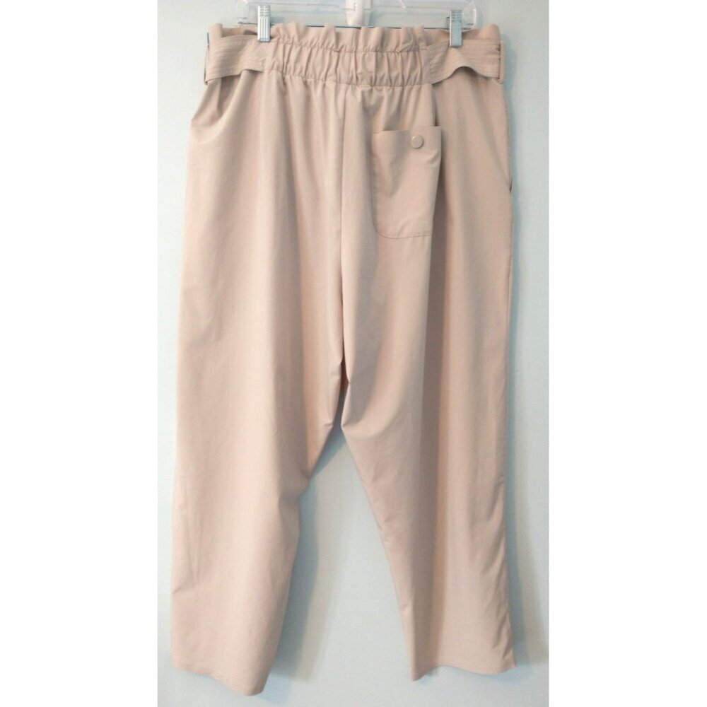 Athleta Skyline Pant II Women's Paperbag Waist Belted Beige Pockets - 18 - Picture 6 of 9